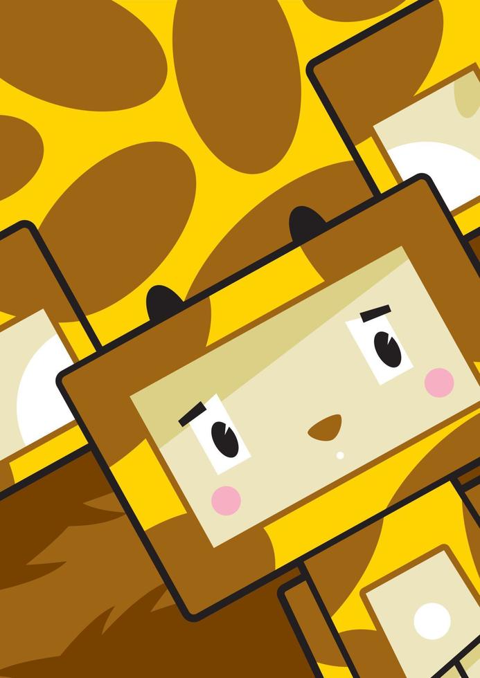 Cute Cartoon Giraffe Character vector