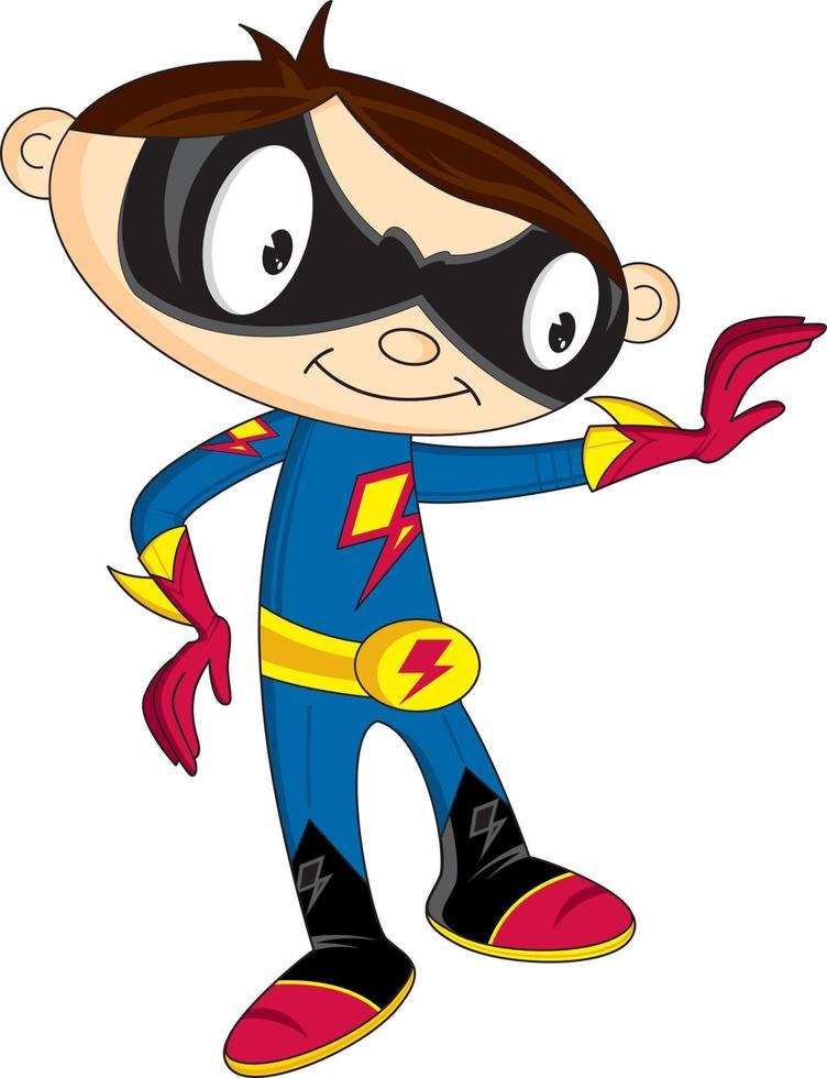 Cartoon Masked Heroic Superhero Character vector