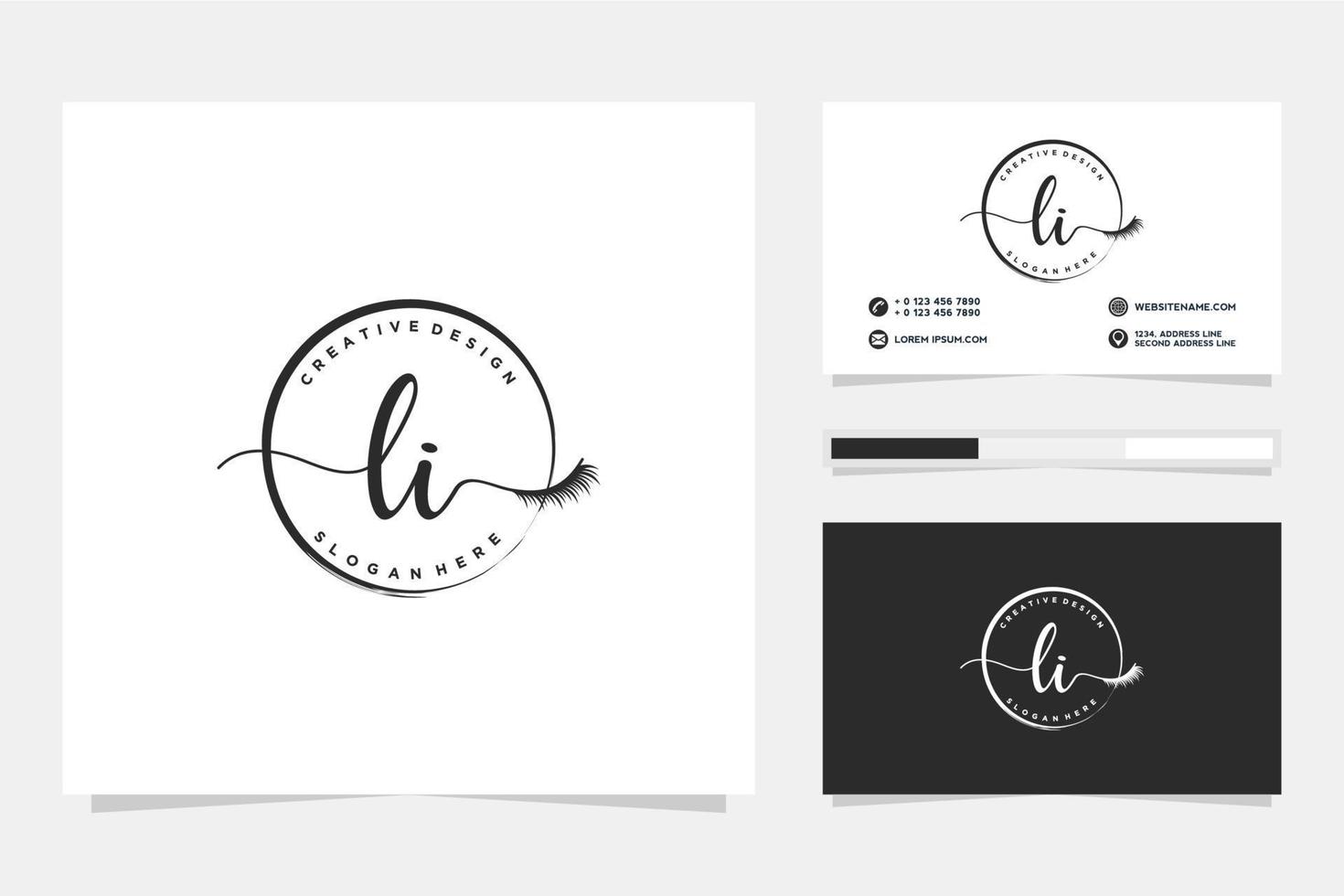 Initial LI Feminine logo collections and business card templat Premium Vector