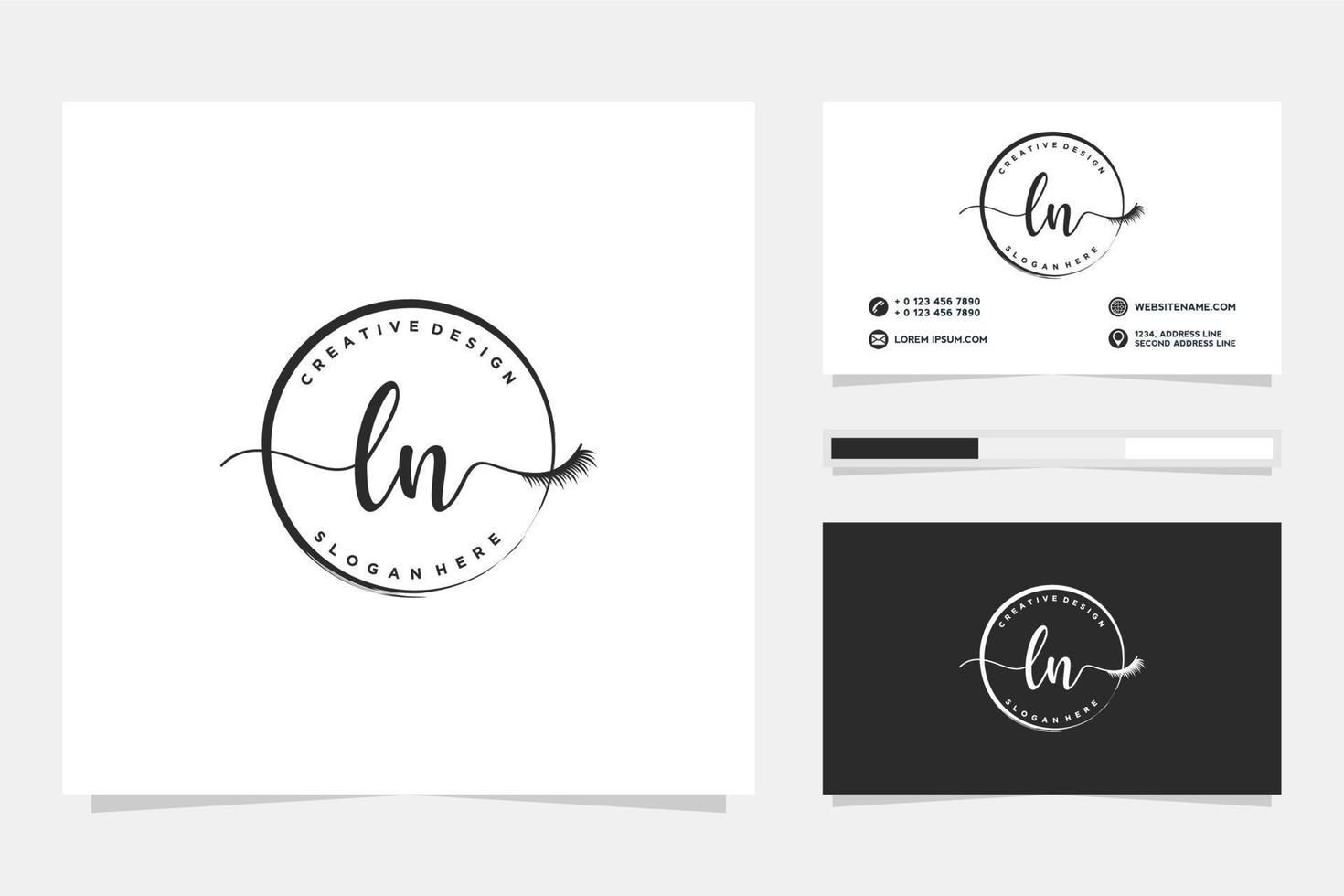 Initial LN Feminine logo collections and business card templat Premium Vector