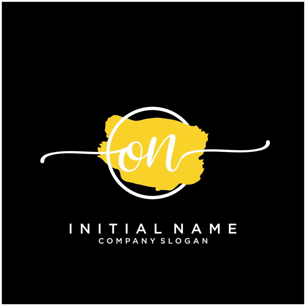 Initial ON feminine logo collections template. handwriting logo of initial signature, wedding, fashion, jewerly, boutique, floral and botanical with creative template for any company or business. vector