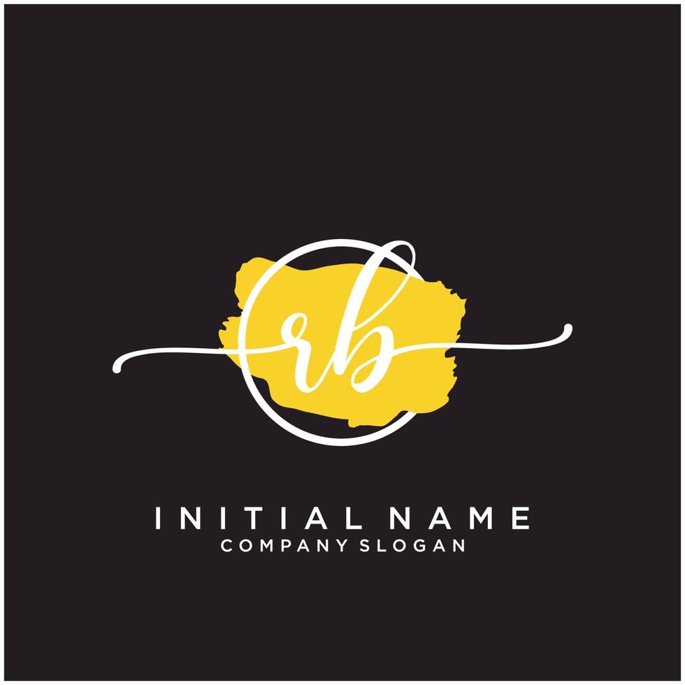 Initial RB feminine logo collections template. handwriting logo of initial signature, wedding, fashion, jewerly, boutique, floral and botanical with creative template for any company or business. vector