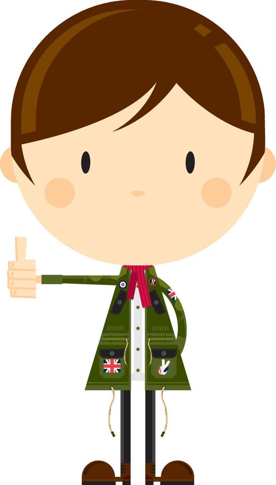 Cute Cartoon British Sixties Mod Character vector