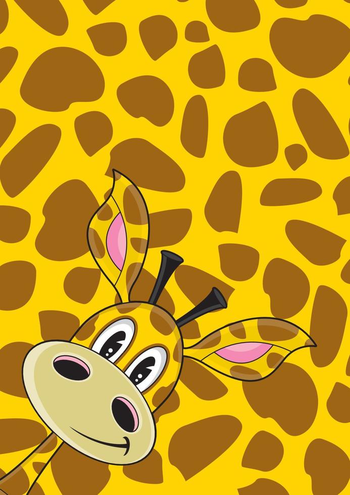 personaje de dibujos animados lindo jirafa vector