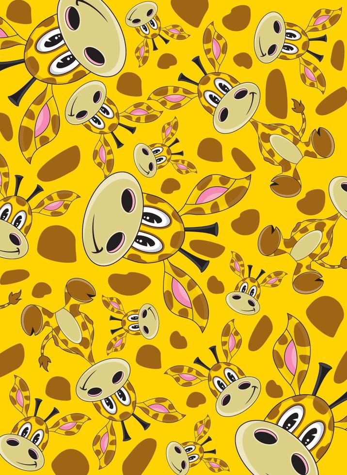 Cute Cartoon Giraffe Character Pattern vector