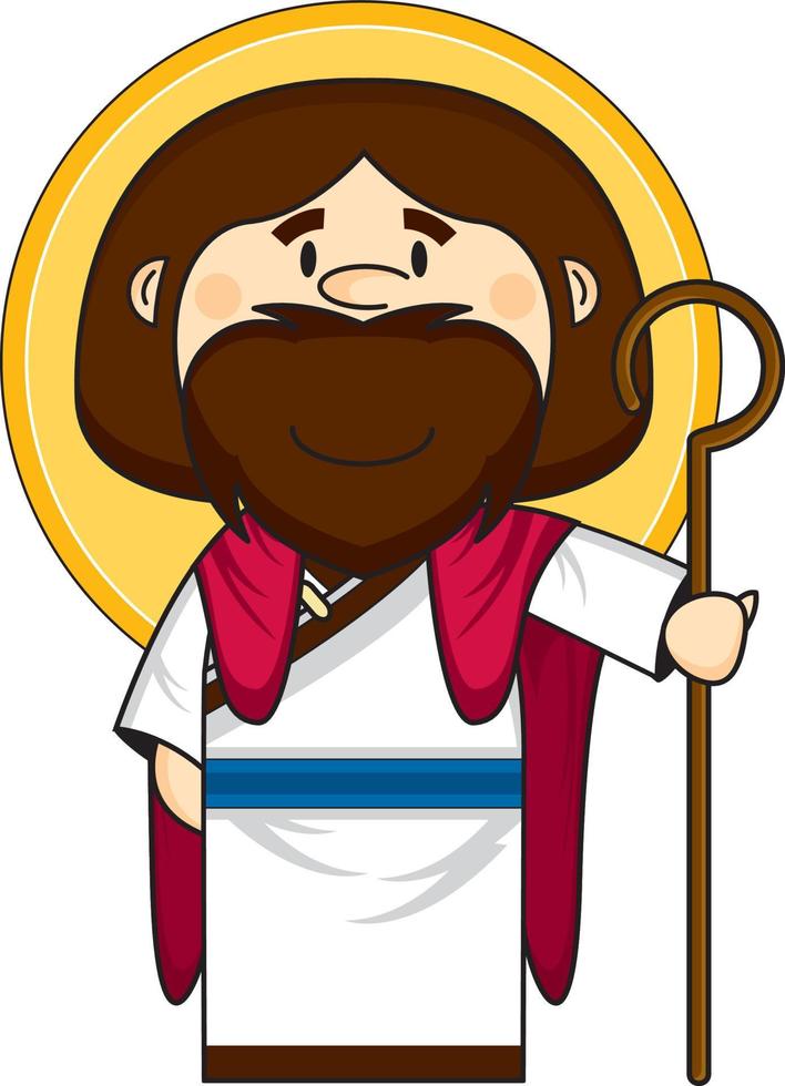 linda dibujos animados Jesús Cristo bíblico ilustración vector