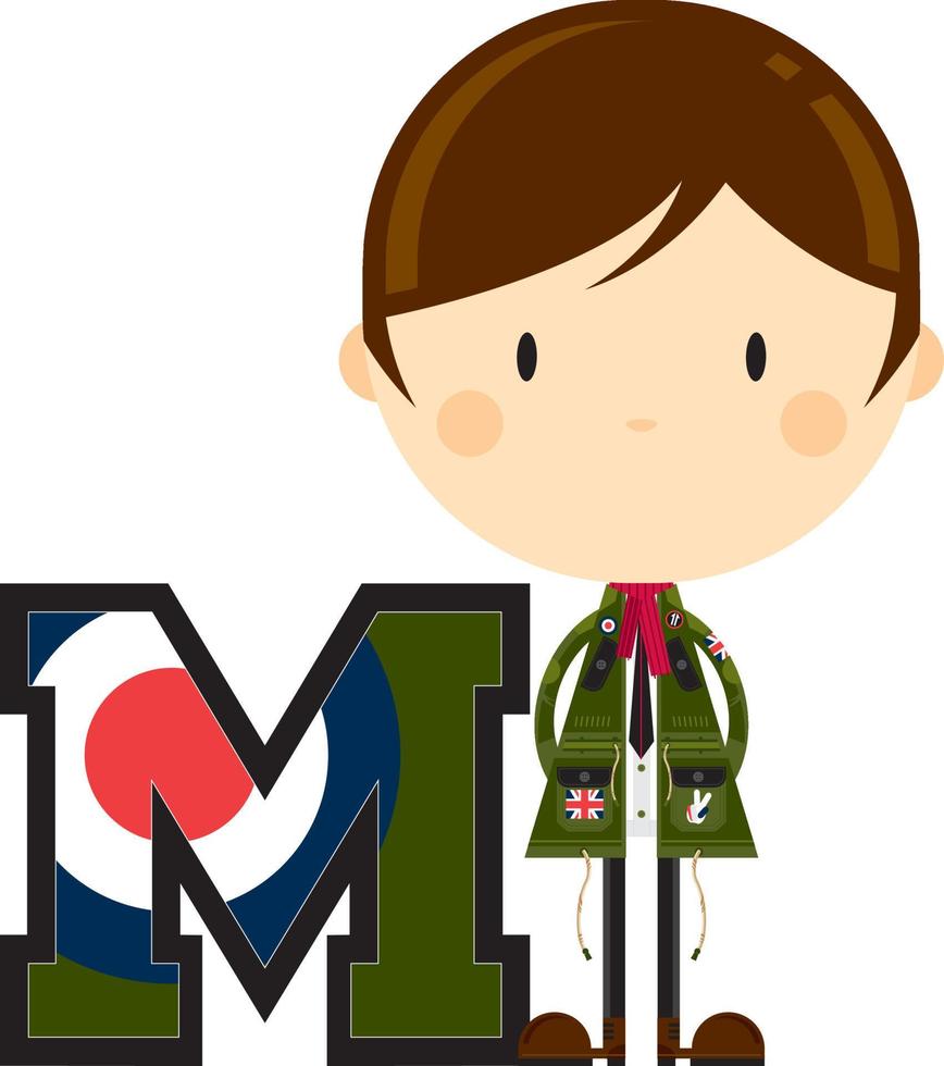 M is for Mod Alphabet Learning Illustration vector