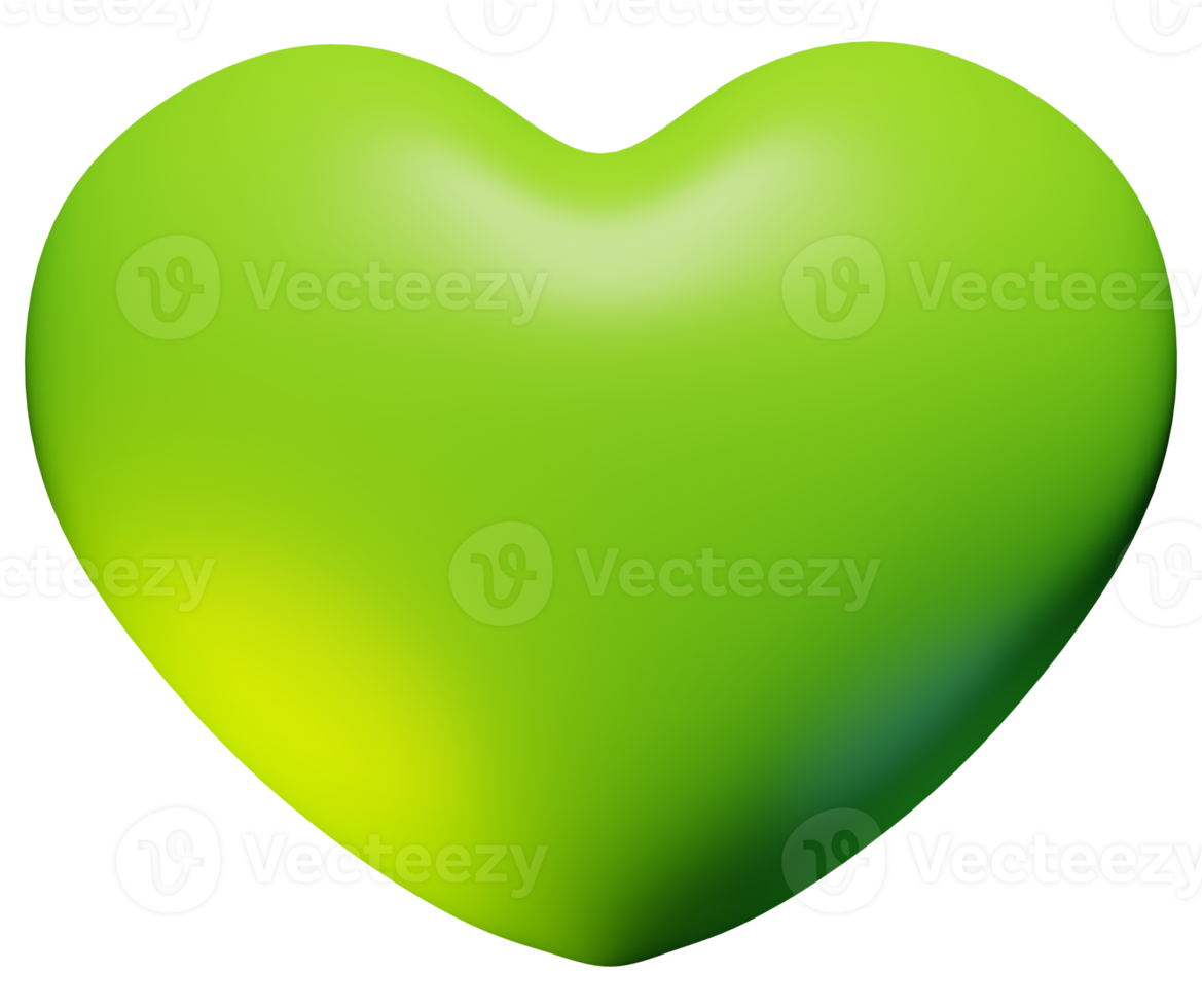 3d illustration colour love heart shape icon sign symbol. 3d rendering png
