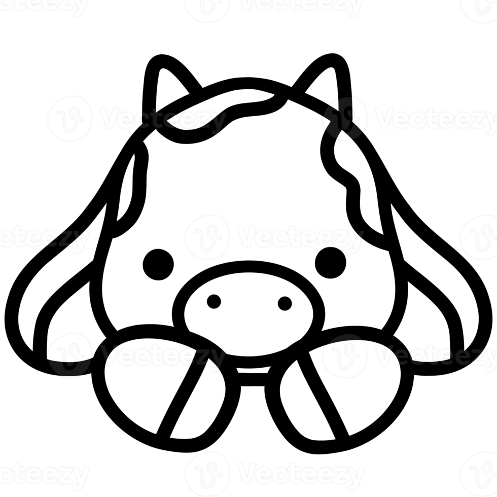 Cute cow, cow illustration, baby cow, animal illustration png