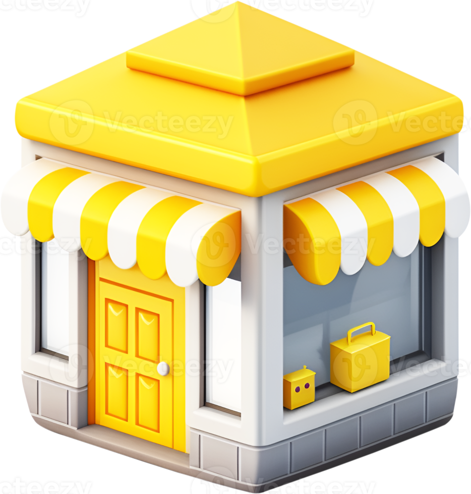 3d shop and store icon illustration. png