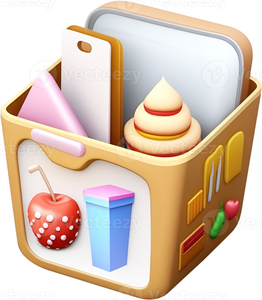 3D box icons for education, document and other storage boxes. png