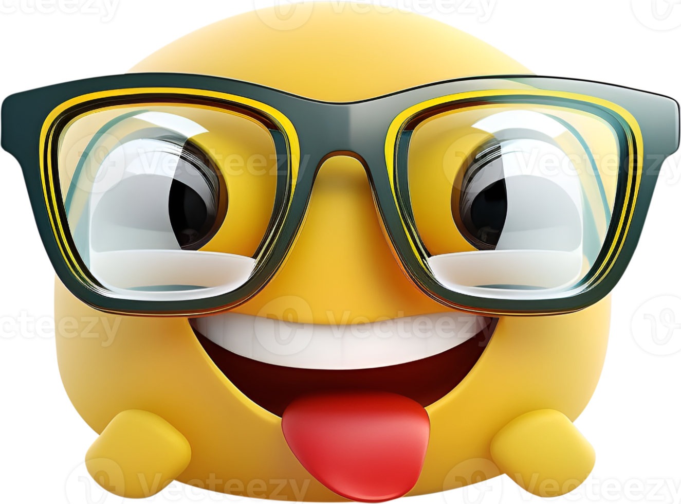 3d glasses with a smile illustration. png