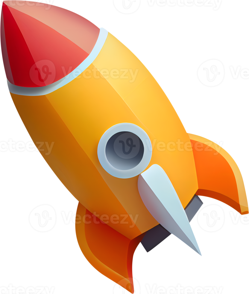 3D rocket icon illustration. png