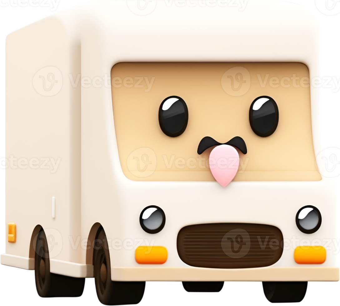 3D bus icon illustration for travel and transportation. png