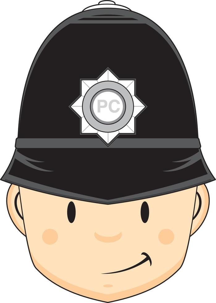 dibujos animados clásico británico policía personaje cabeza vector