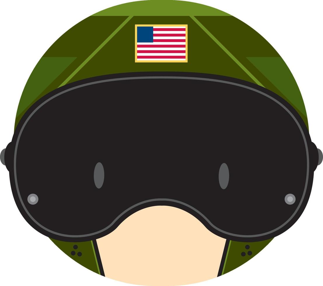 Cute Cartoon Airforce Fighter Pilot Character vector