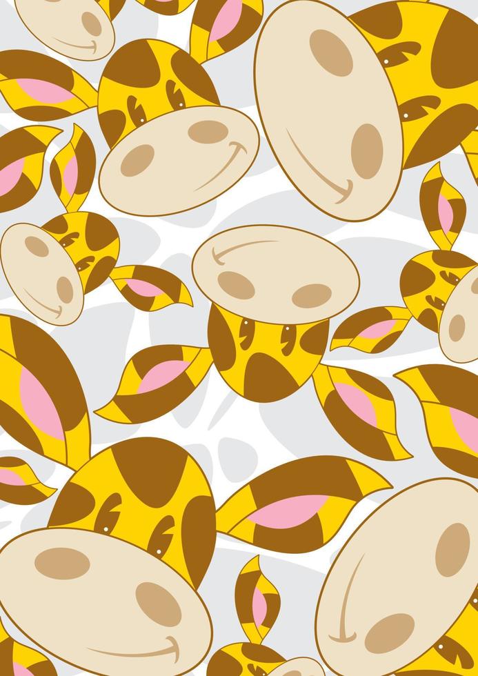 Cute Cartoon Giraffe Character Pattern vector