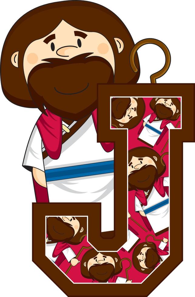 J is for Jesus Christ Alphabet Learning Illustration vector