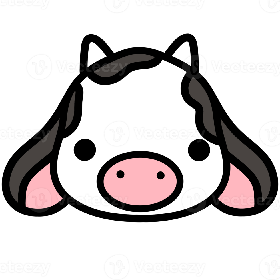 Cute cow, cow illustration, baby cow, animal illustration png