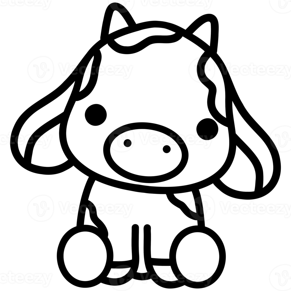Cute cow, cow illustration, baby cow, animal illustration png
