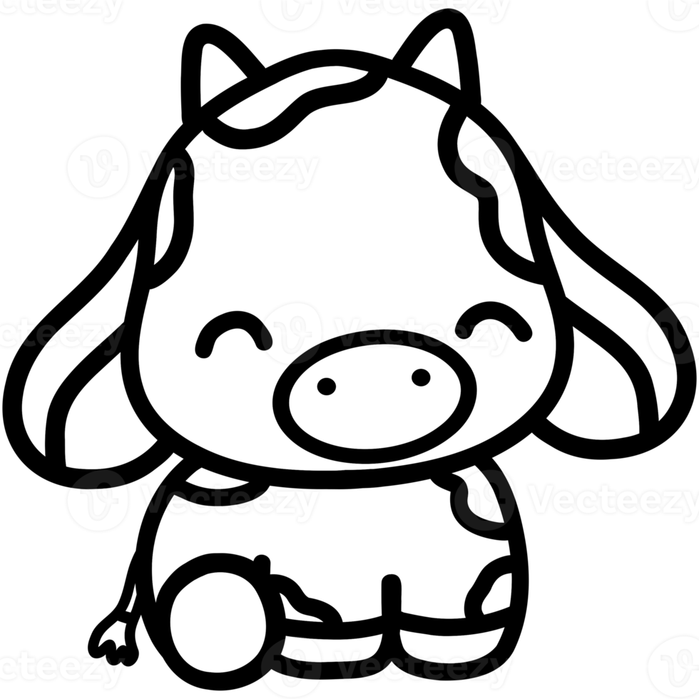 Cute cow, cow illustration, baby cow, animal illustration png