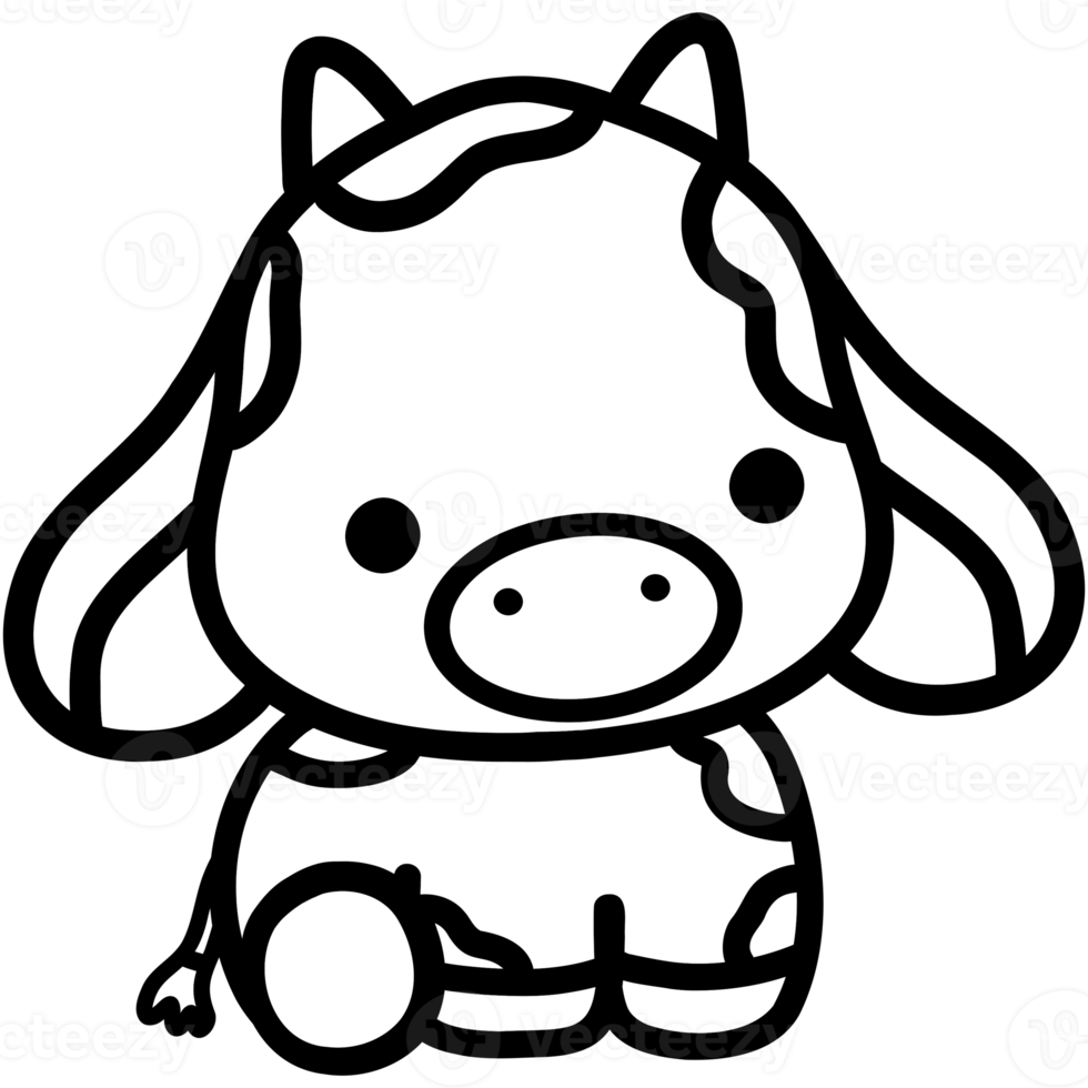 Cute cow, cow illustration, baby cow, animal illustration png