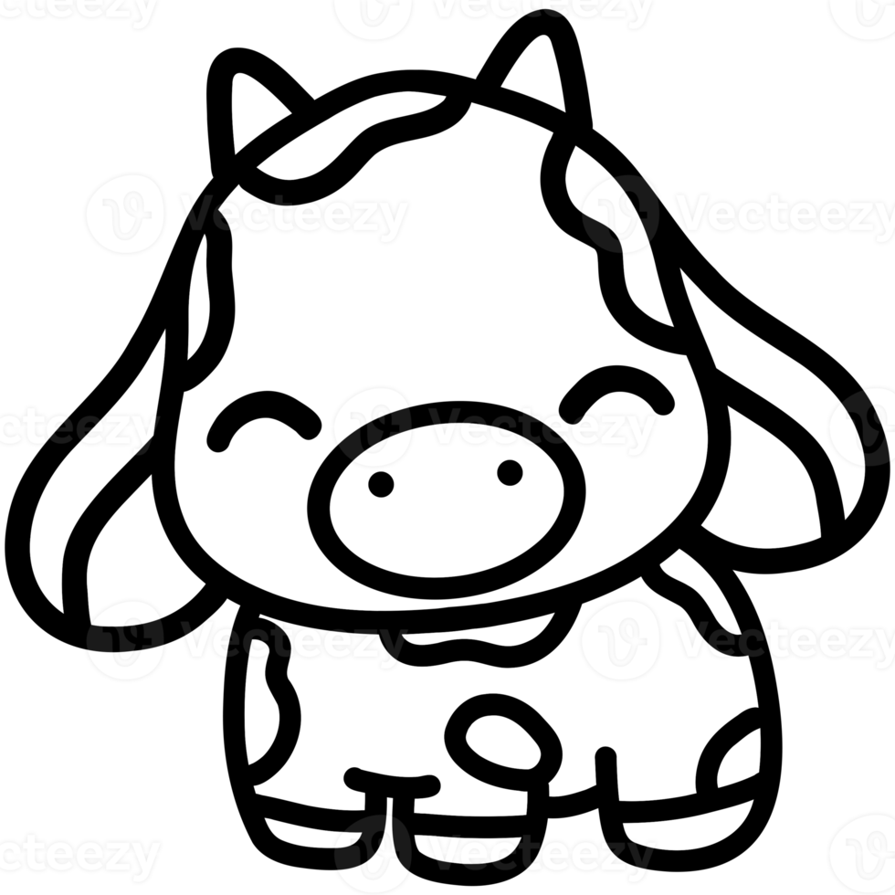 Cute cow, cow illustration, baby cow, animal illustration png