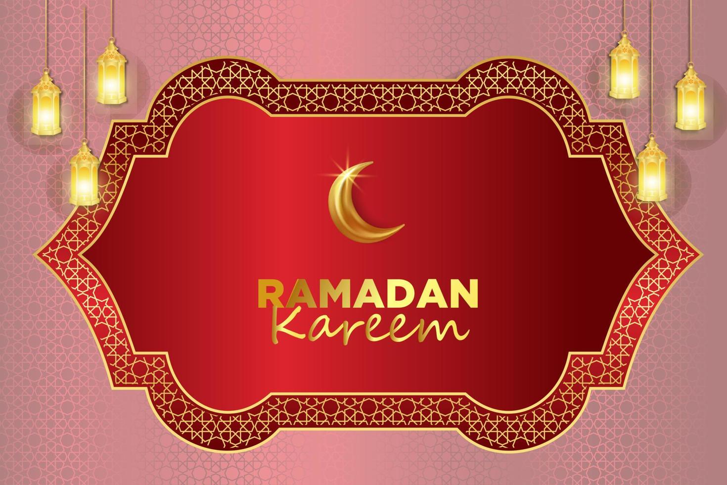 Ramadán kareem saludo tarjeta islámico vector diseño