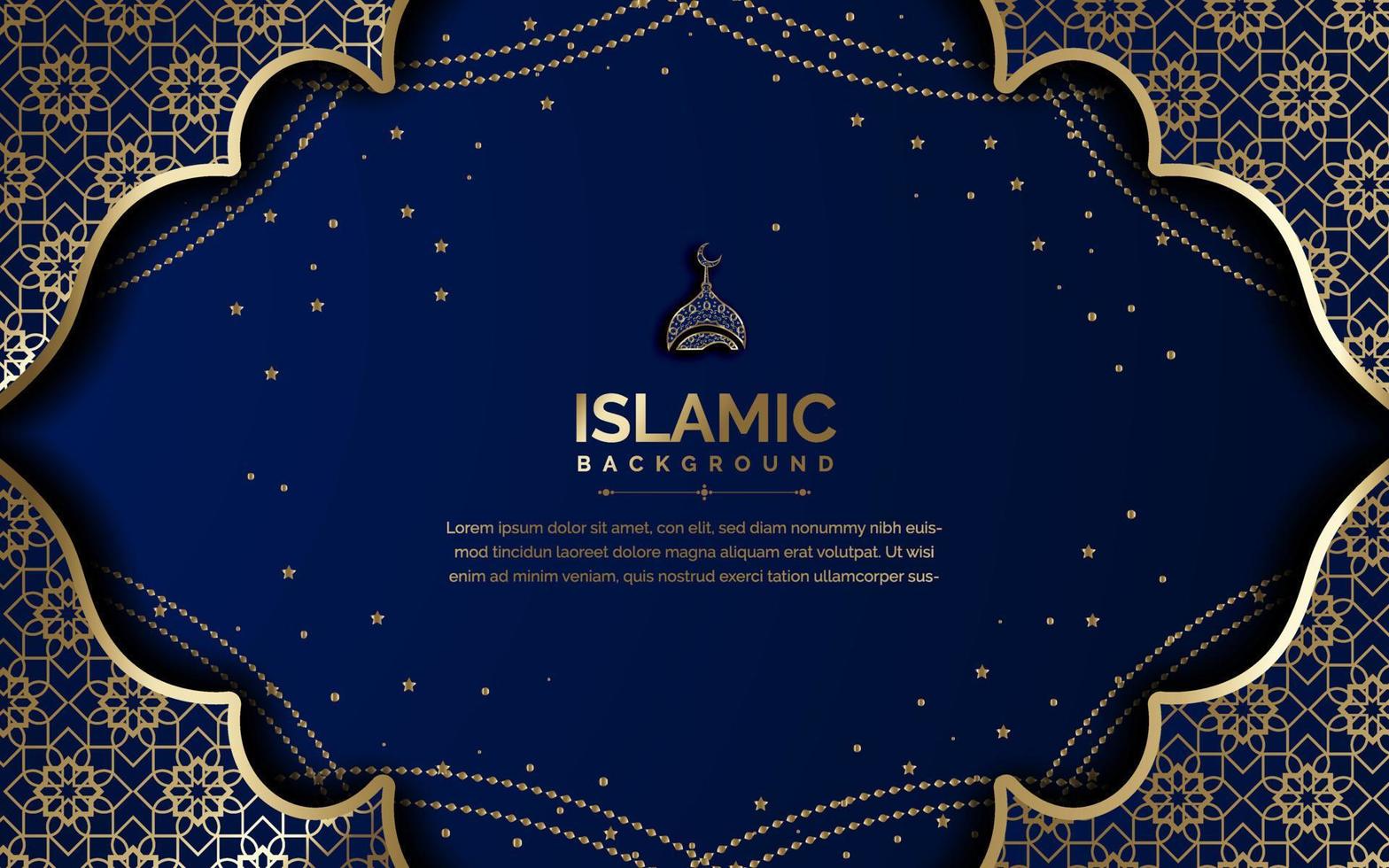 Islamic background and banner design with Arabic calligraphy vector