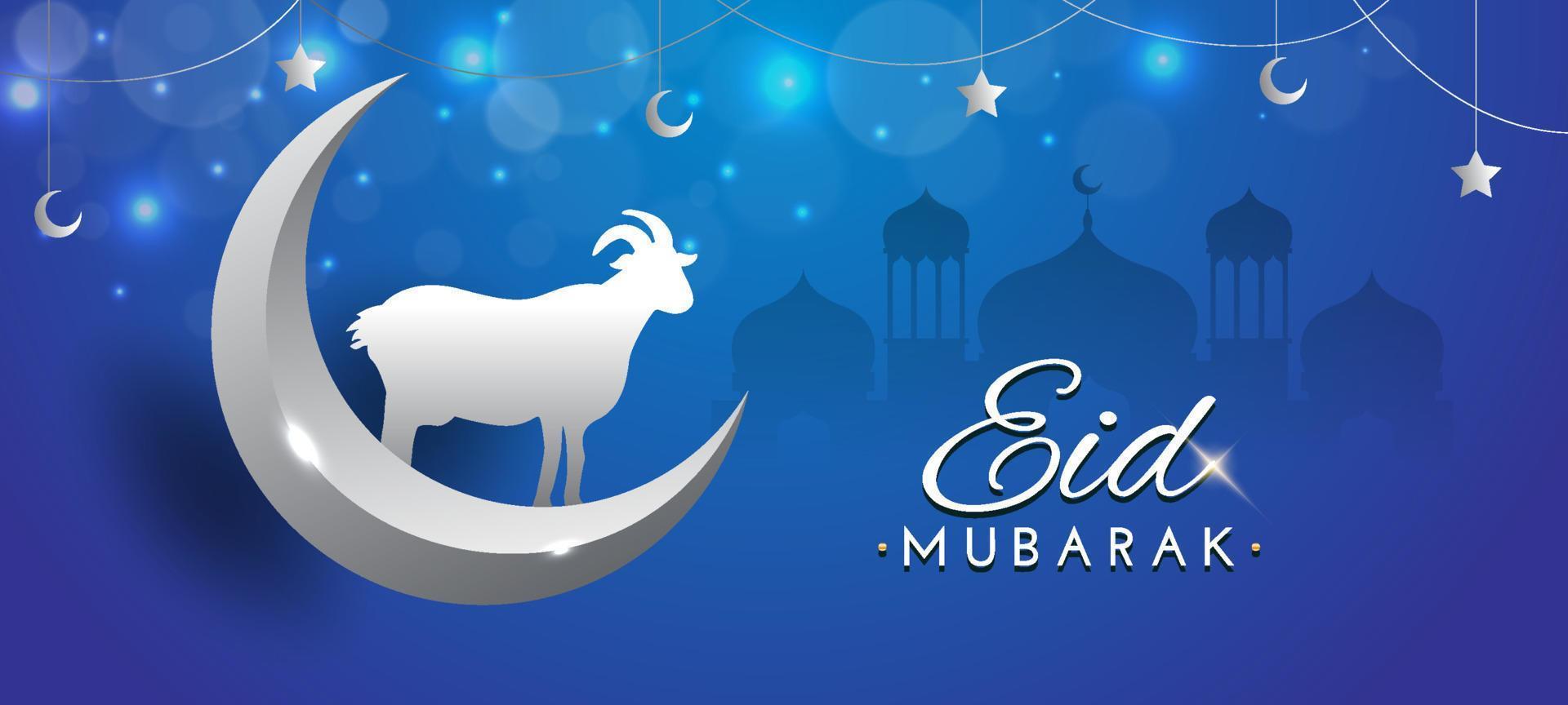Eid mubarak islamic background with element vector