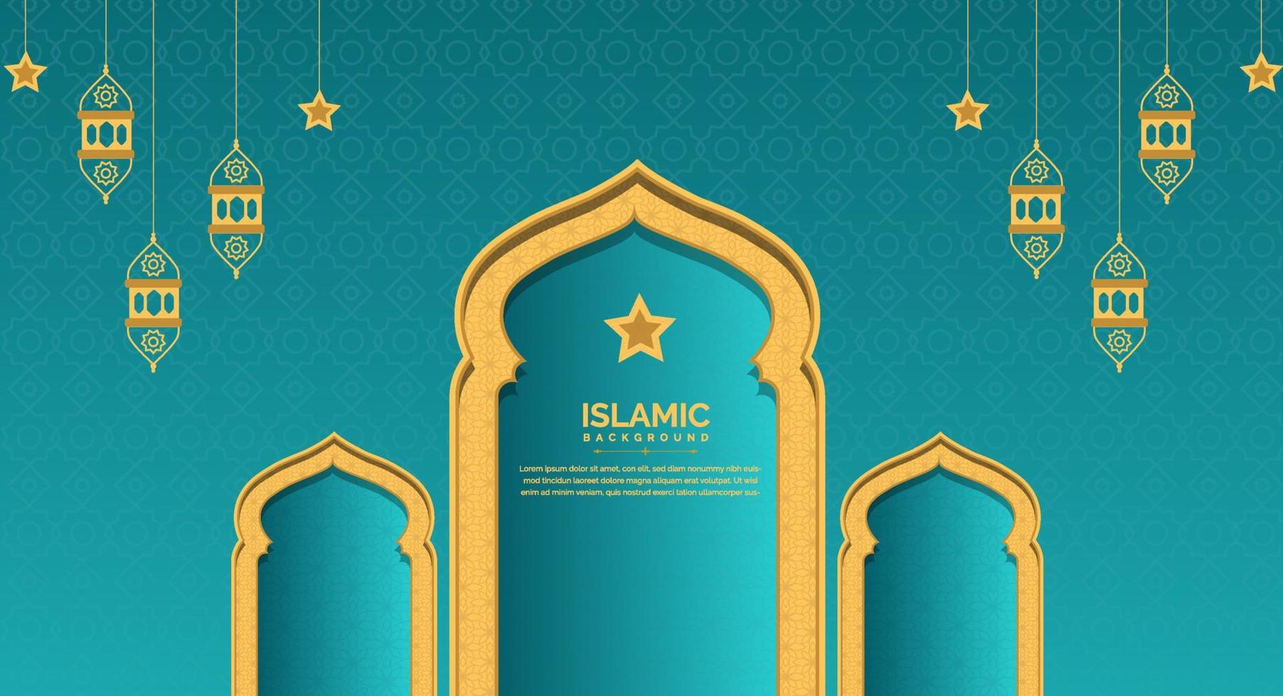 Ramadan Kareem design with mosque vector
