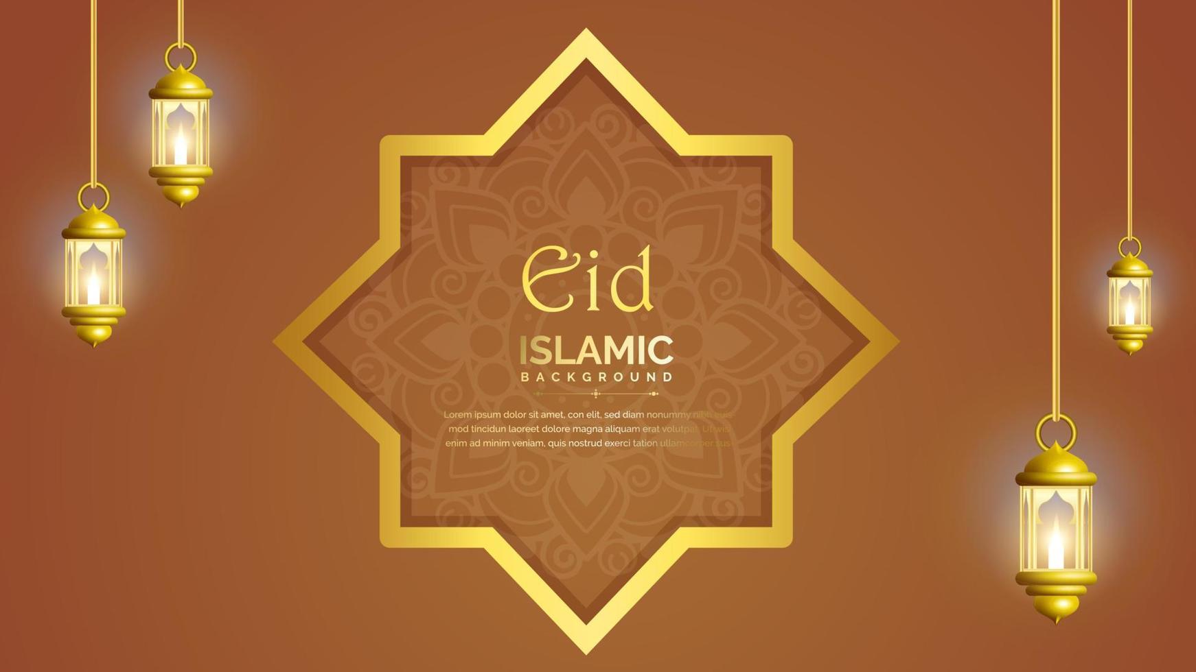 eid al-adha illustration with lanterns vector