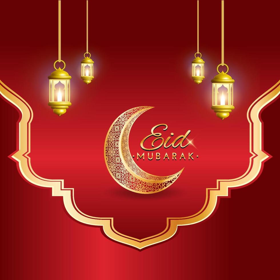 Religious Eid Mubarak Islamic festival banner design vector