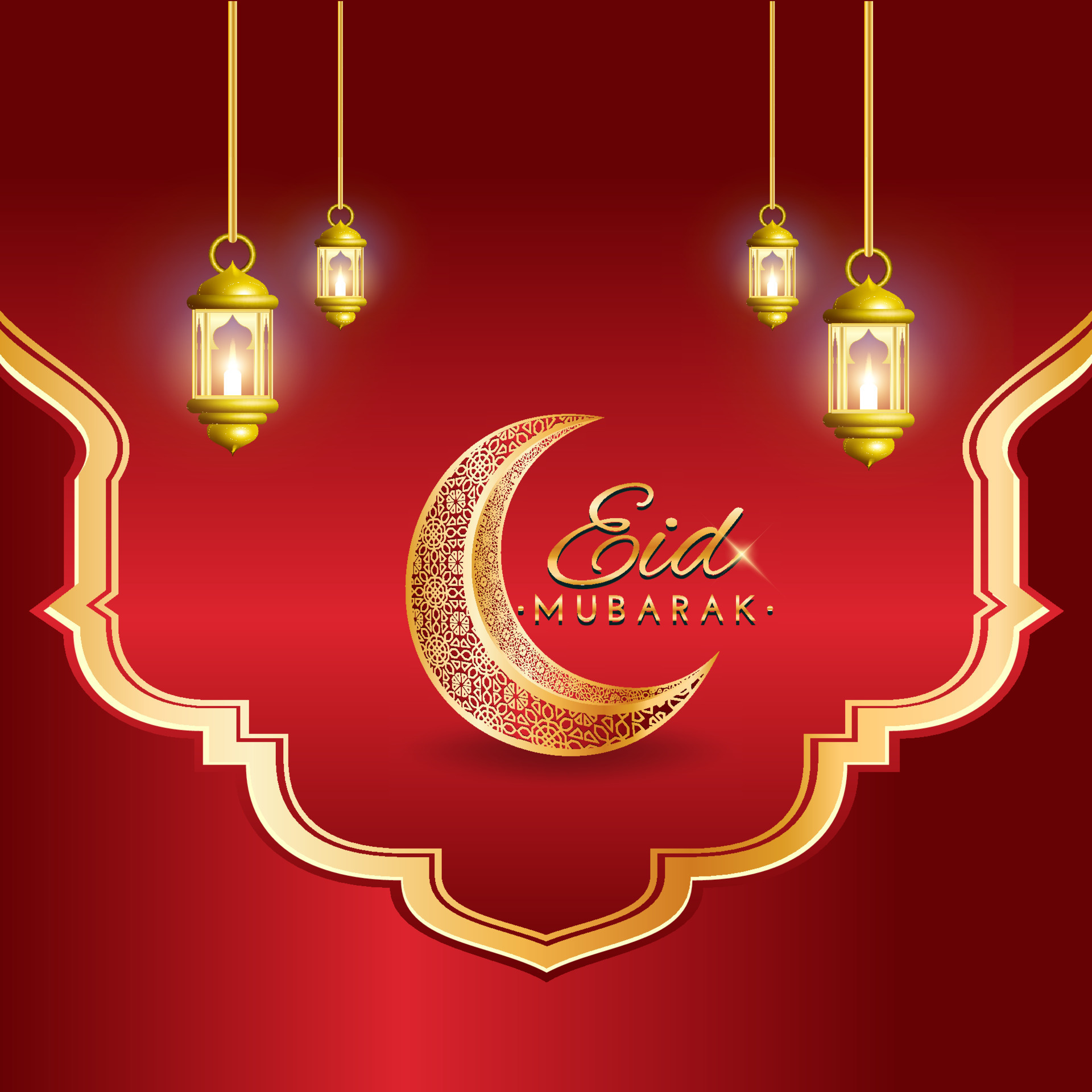 Religious Eid Mubarak Islamic festival banner design vector 21277050 ...