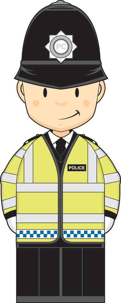 Cartoon Classic British Policeman Character vector