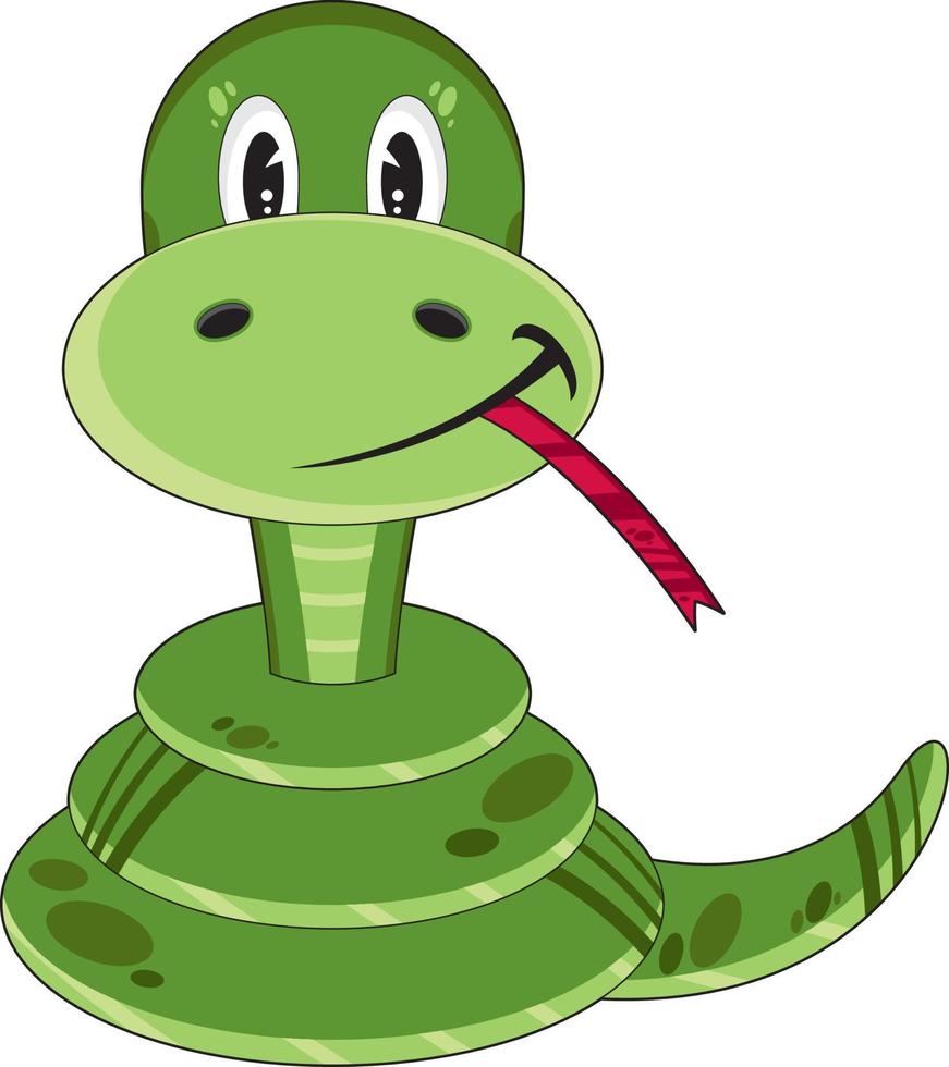 linda dibujos animados serpiente personaje vector