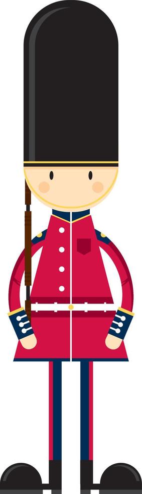 Cartoon British Beefeater Royal Guard vector