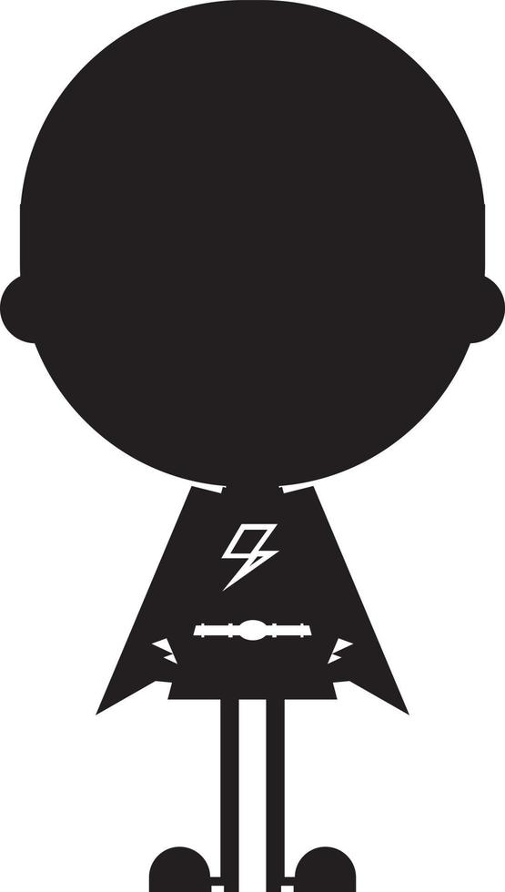 Cute Cartoon Heroic Superhero in Silhouette vector