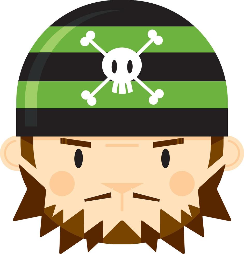 Cartoon Swashbuckling Bandana Pirate Character vector