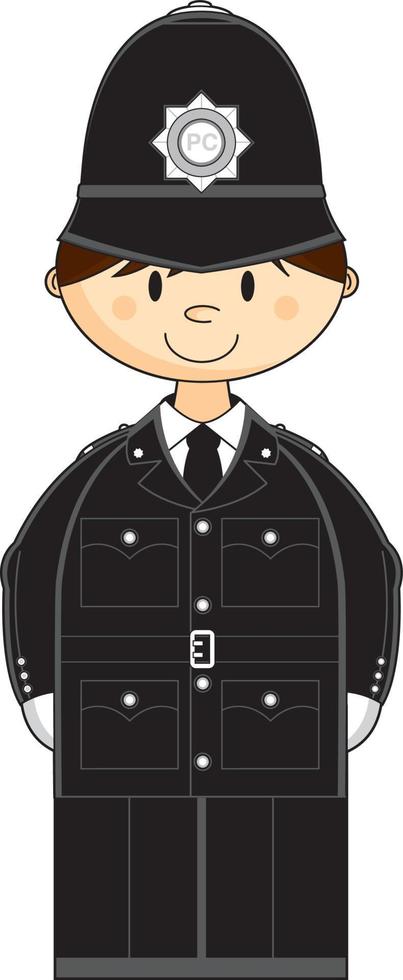 Cartoon Classic British Policeman Character vector