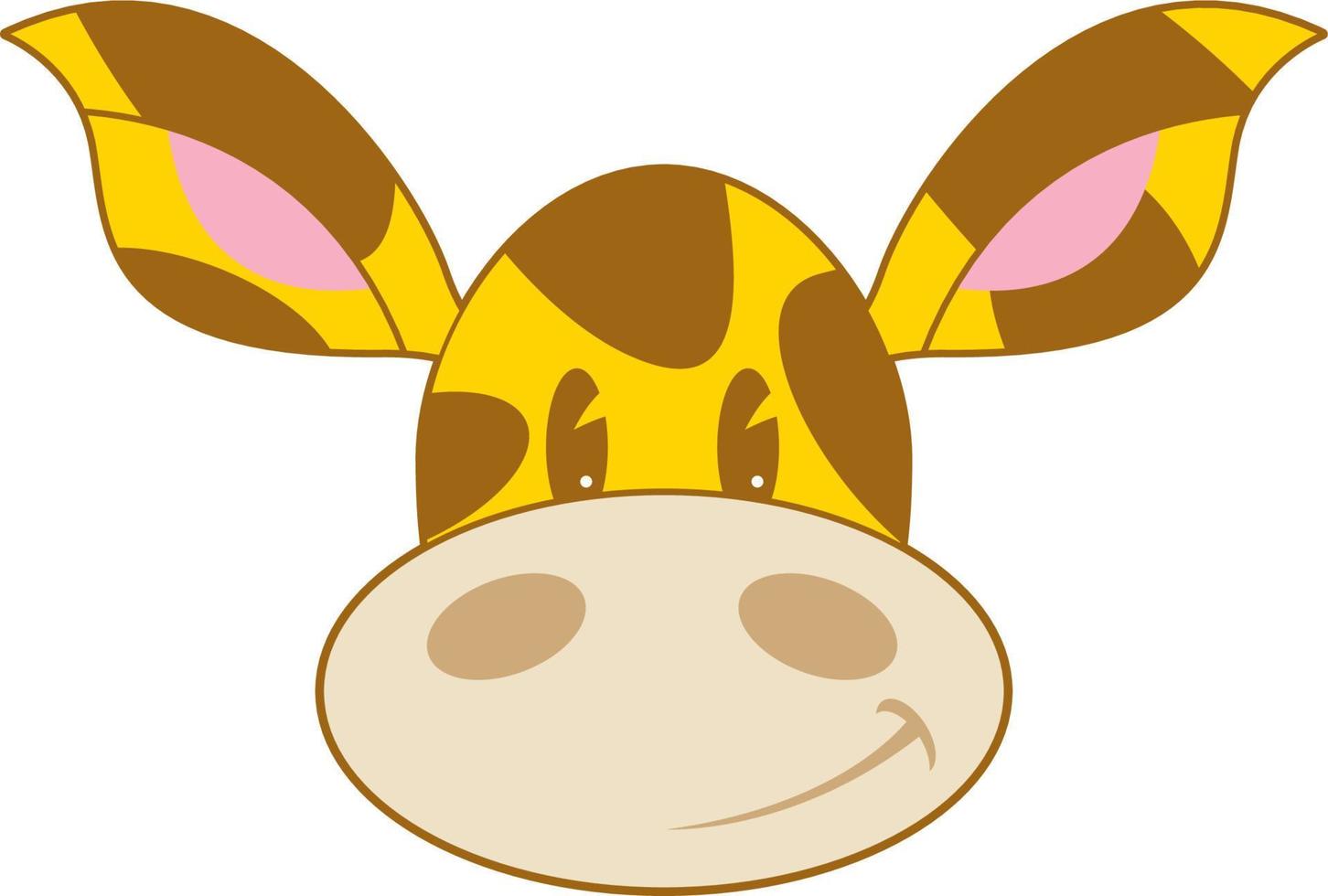 Cute Cartoon Giraffe Character Face vector