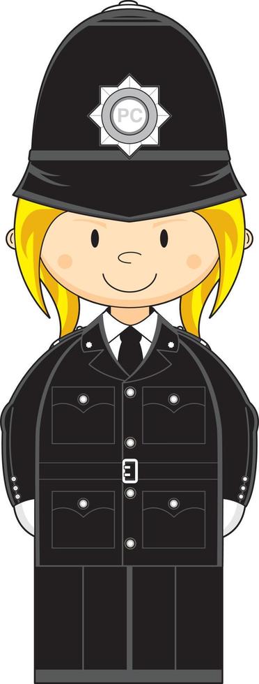 Cartoon Classic British Policewoman Character vector
