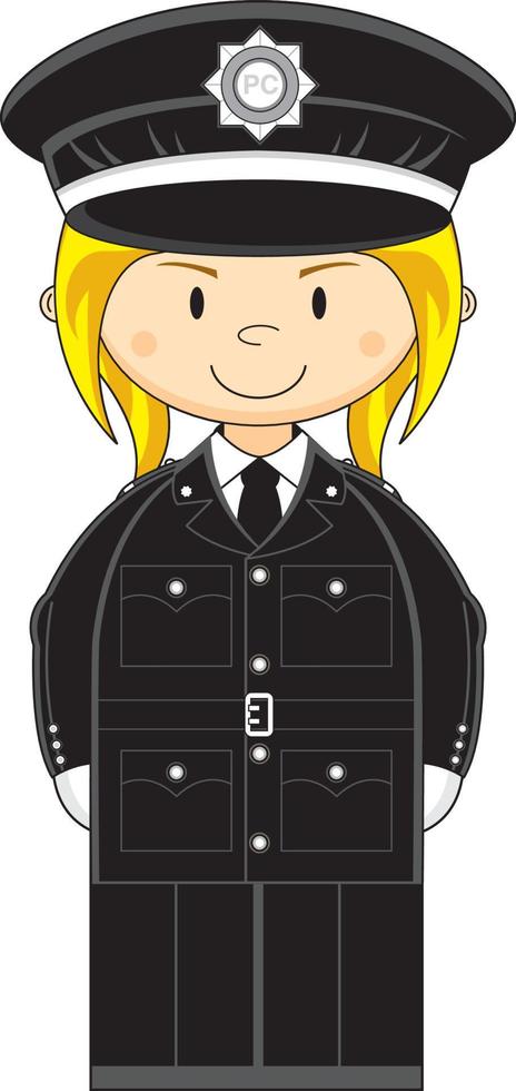 Cartoon Classic British Policewoman Character vector