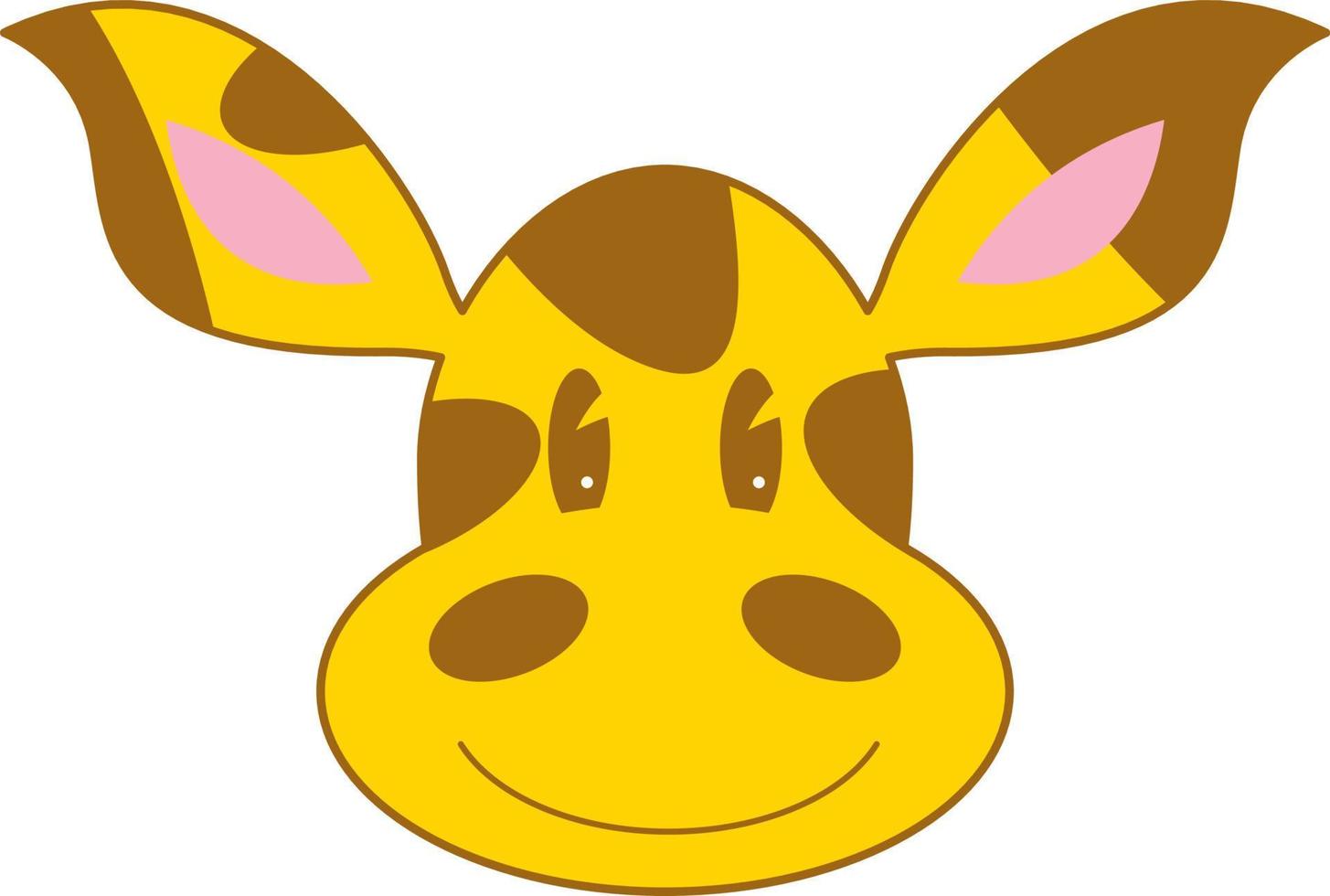 Cute Cartoon Giraffe Character Face vector