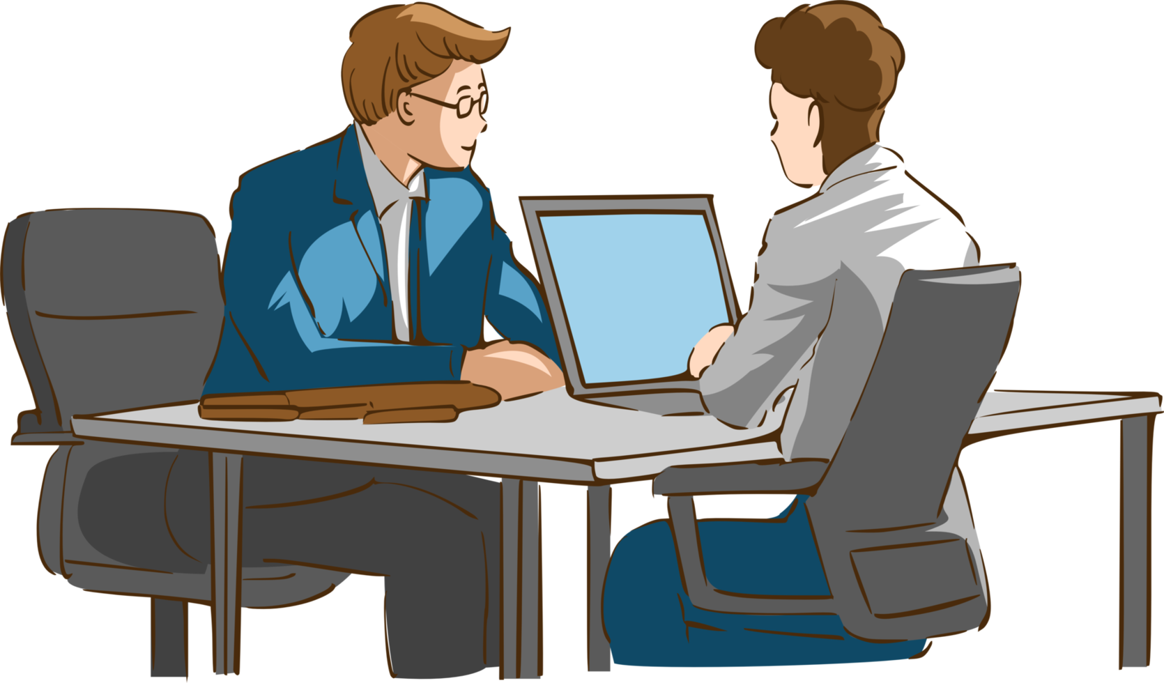 Office workers meeting png graphic clipart design