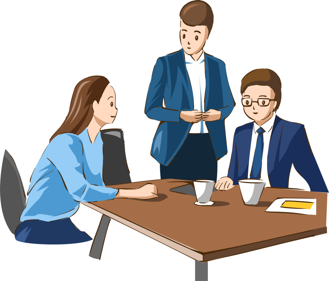 Office workers meeting png graphic clipart design