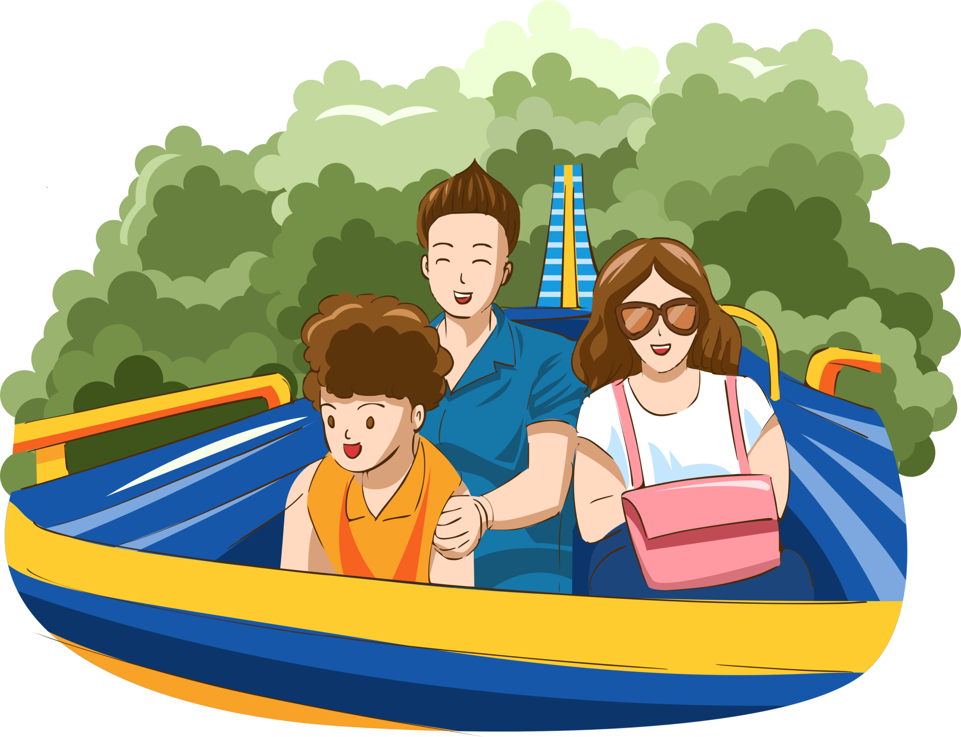 Family in the amusement park png graphic clipart design 21277746 PNG