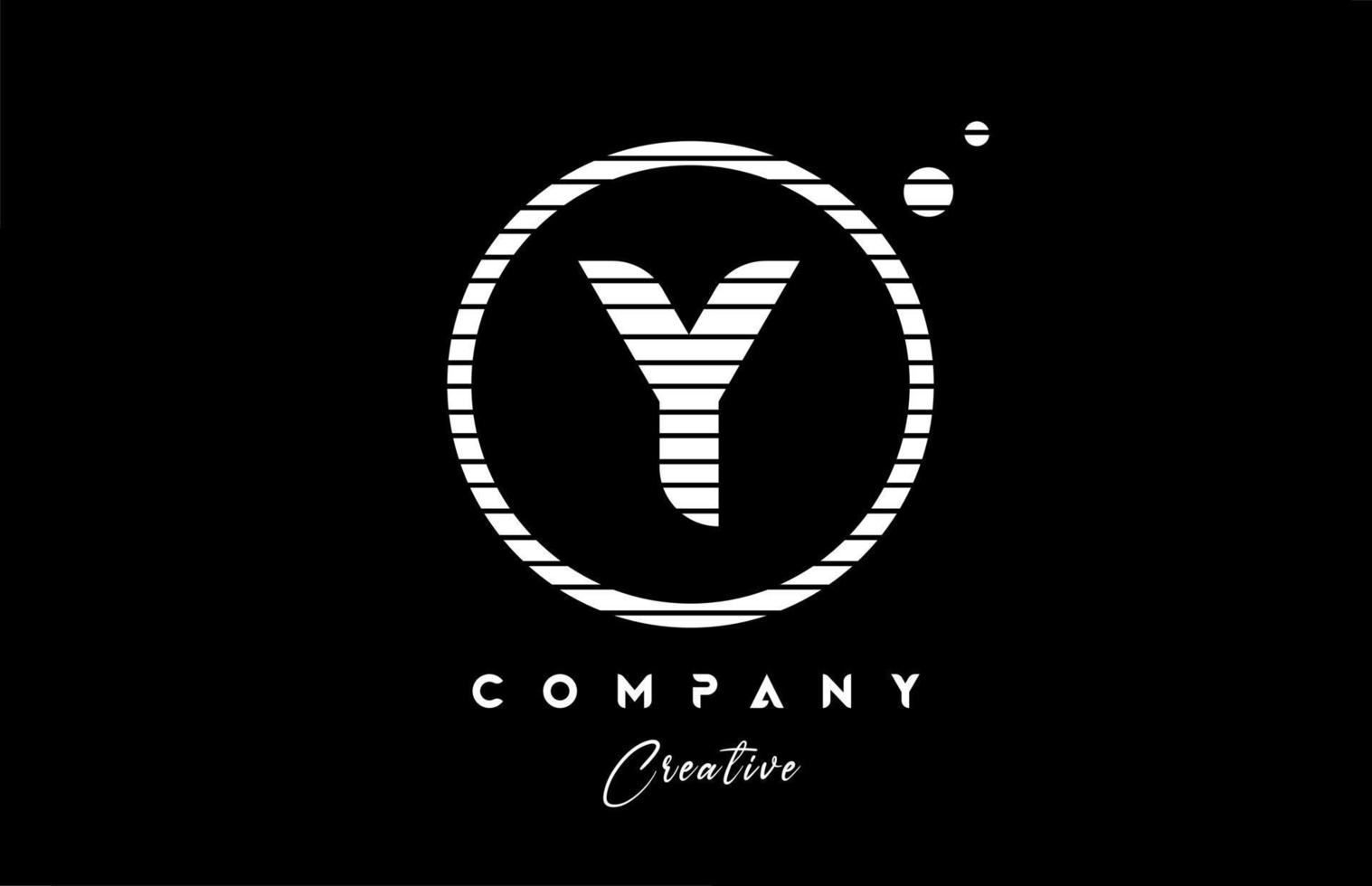 Y alphabet letter logo icon design with black and white line stripe. Creative template for business and company vector