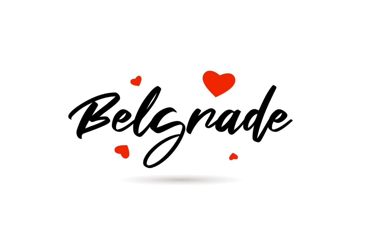 Belgrade handwritten city typography text with love heart vector