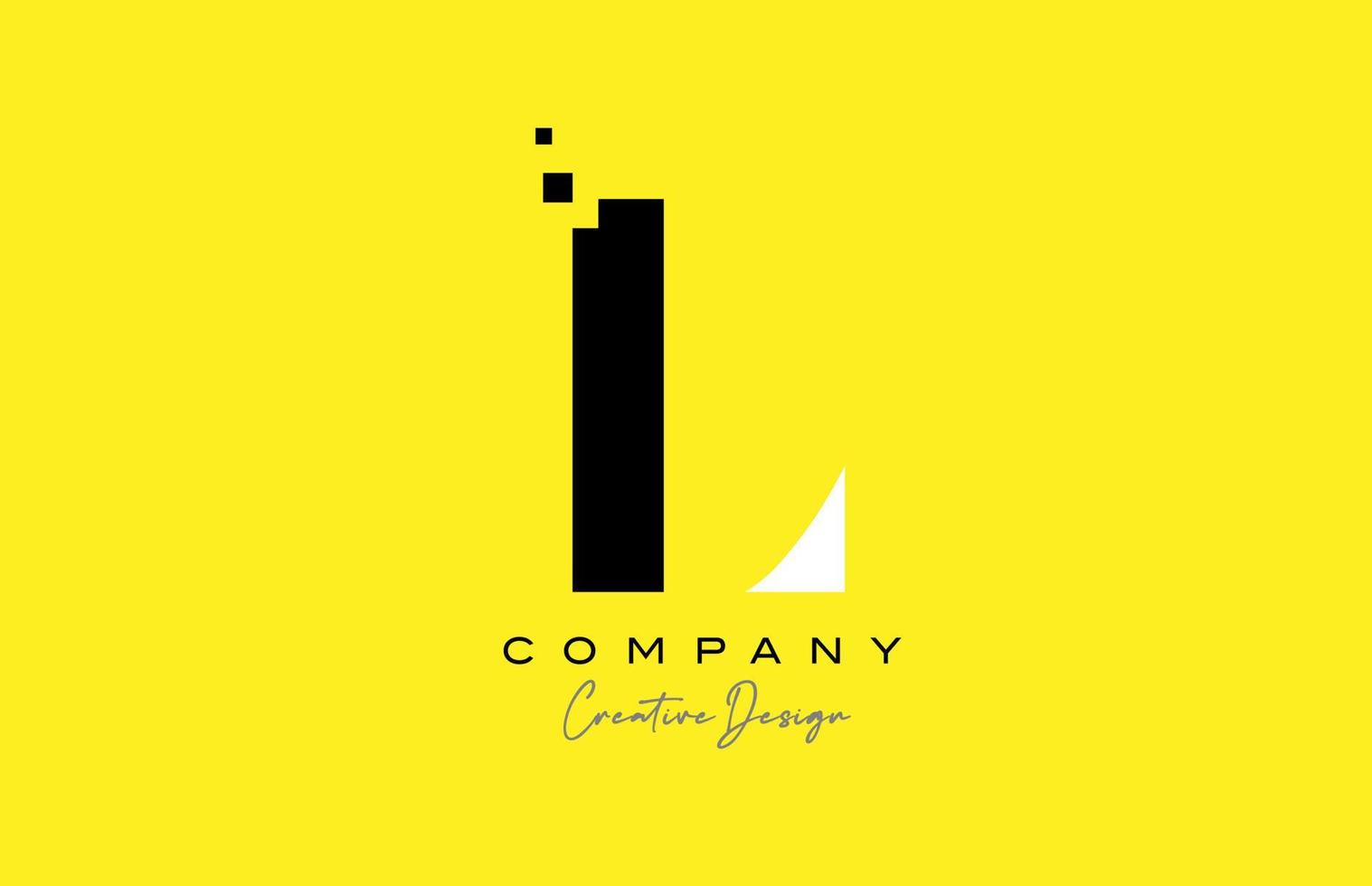 yellow black L alphabet letter logo icon design with dots. Creative template for company and business vector